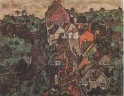 Egon Schiele, Krumau Landscape (Town and River) (mk09)